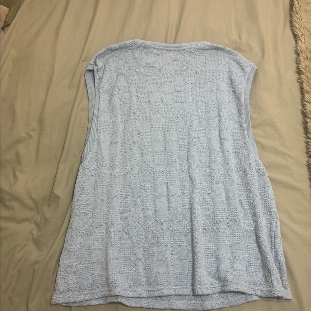Light Blue Sleeveless Knit Top